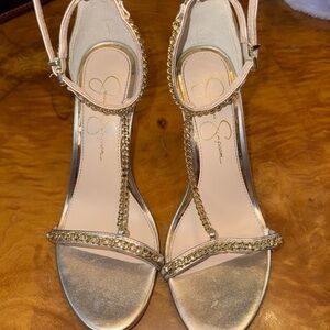 Jessica Simpson Gold Strappy Sandals 6.5 M